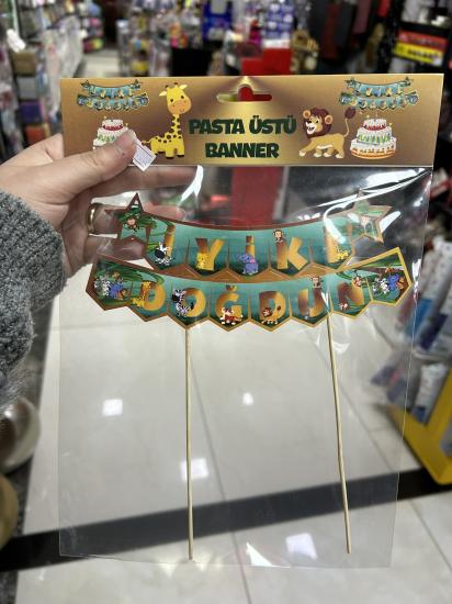 Toptan Pasta Üstü Banner İyiki Doğdun Safari