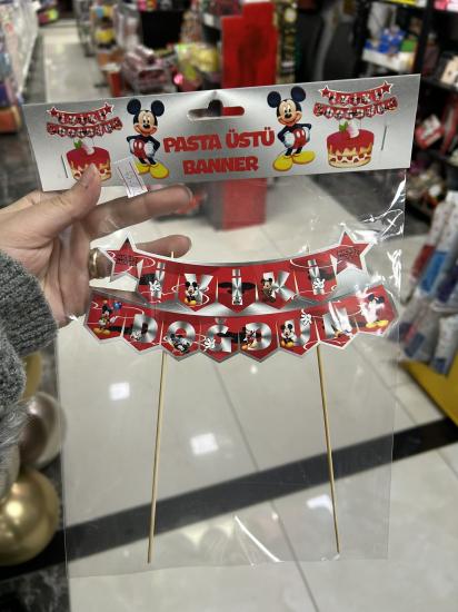 Toptan Pasta Üstü Banner İyiki Doğdun Mickey Mouse