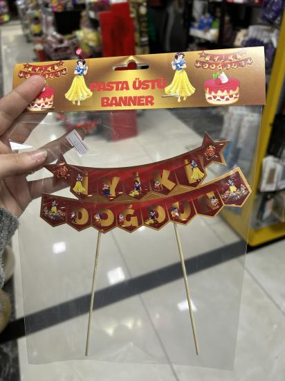 Toptan Pasta Üstü Banner İyiki Doğdun Pamuk Prenses