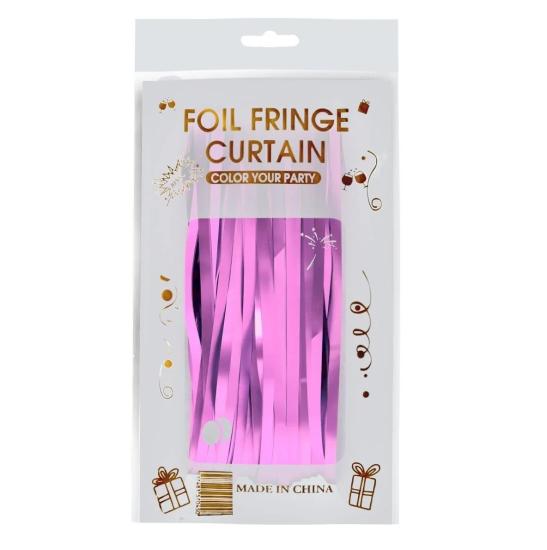Toptan Metalize İthal Arka Fon Perde Pembe
