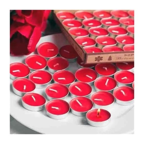 Toptan Tealight Mum Kırmızı 50li