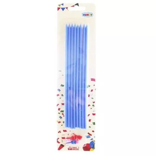 Toptan İnce Uzun Mum Pastel 20 cm 7li