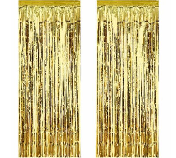 Toptan Metalize Arka Fon Perde Gold