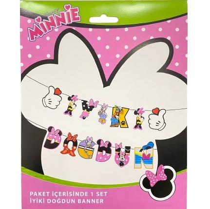 Toptan Minnie Mouse İyiki Doğdun Dekoratif Banner