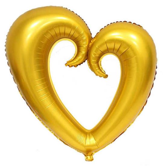 Toptan 40 inç Gold İçi Boş Kalp Folyo Balon