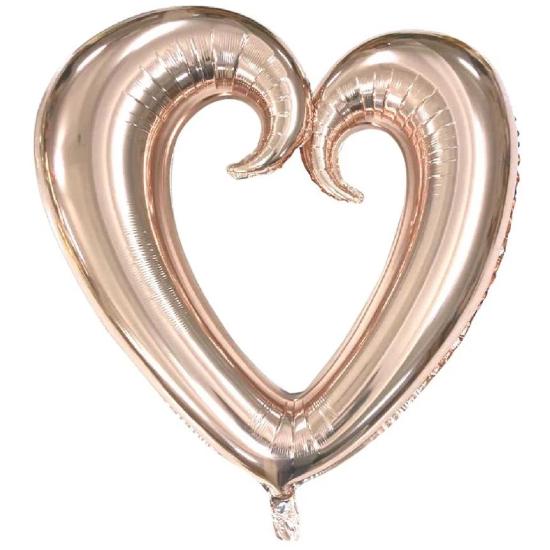 Toptan 40 inç Rosegold İçi Boş Kalp Folyo Balon