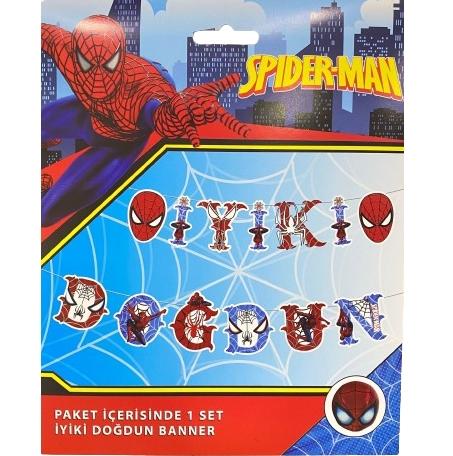 Toptan Örümcek Adam İyiki Doğdun Dekoratif Banner