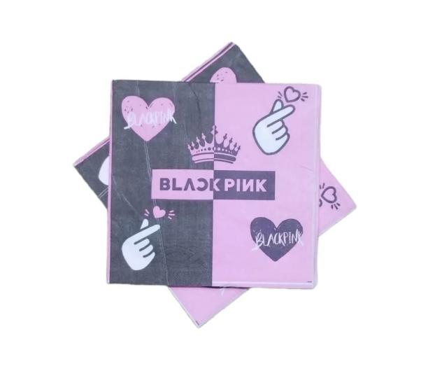 Toptan Black Pink Temalı Peçete 16lı