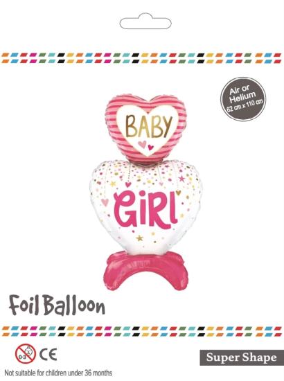 Toptan Ayaklı Baby Girl Cinsiyet Partisi Folyo Balon 110 cm