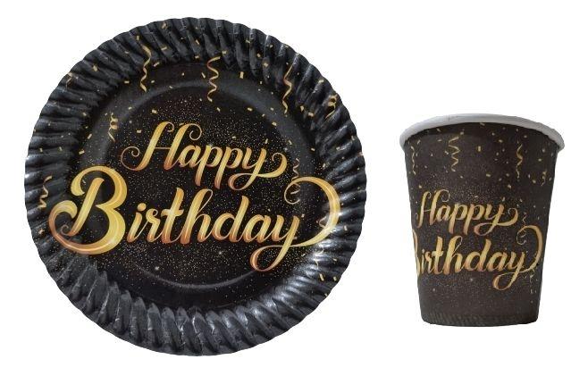 Toptan Happy Birthday Temalı Tabak Bardak Seti 8li