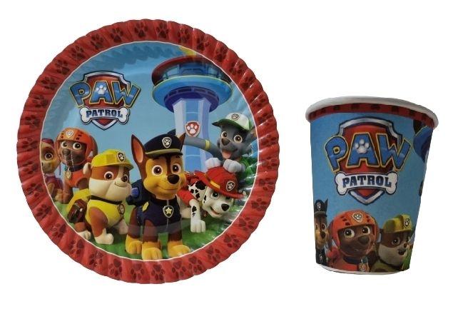 Toptan Paw Petrol Temalı Tabak Bardak Seti 8li