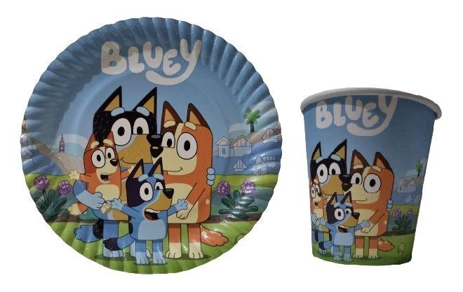 Toptan Bluey Temalı Tabak Bardak Seti 8li