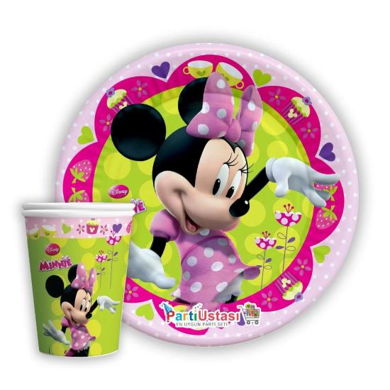 Toptan Minnie Mouse Tabak Bardak 8li