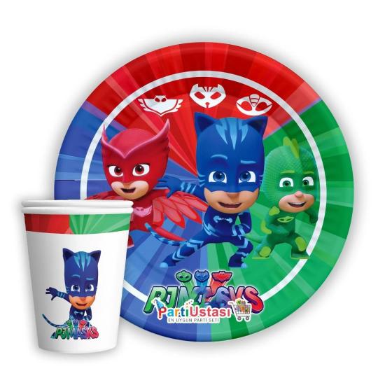 Toptan PJ Maskeliler Tabak Bardak 8li