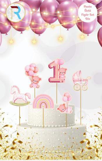 Toptan Pasta Kürdanı Lüks 5li 1 Yaş Pembe