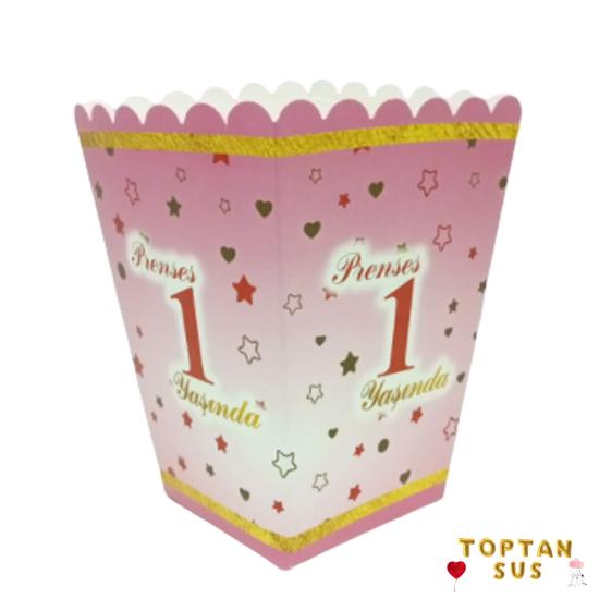 Toptan Mısır Kutusu 8li Baskılı 1 Yaş Pembe