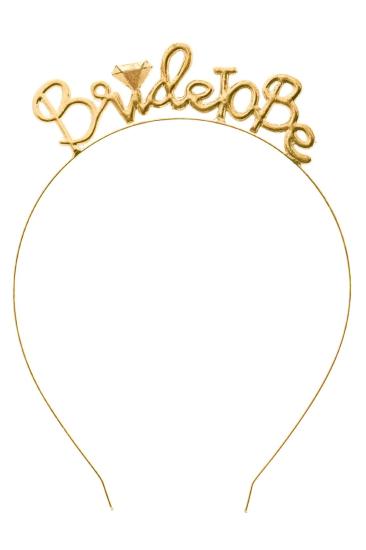 Toptan Metal Taç Bride To Be Gold