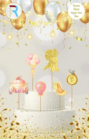 Toptan Pasta Kürdanı Lüks 5li Bride Gold