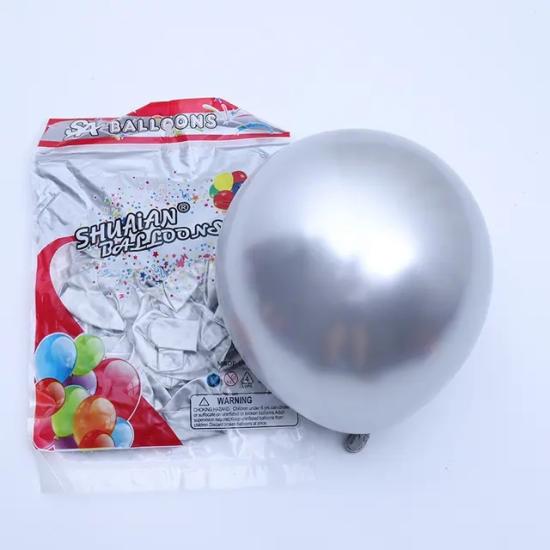 Toptan İthal Krom Balon 50li Gümüş