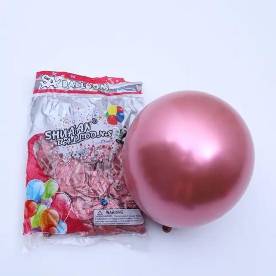 Toptan İthal Krom Balon 50li Pembe