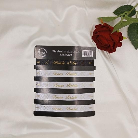 Toptan Bride Bileklik Gümüş Üzeri Gold  5 adet