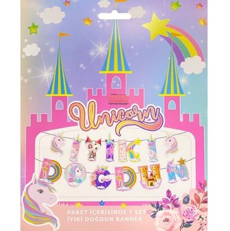 Toptan Unicorn İyiki Doğdun Dekoratif Banner