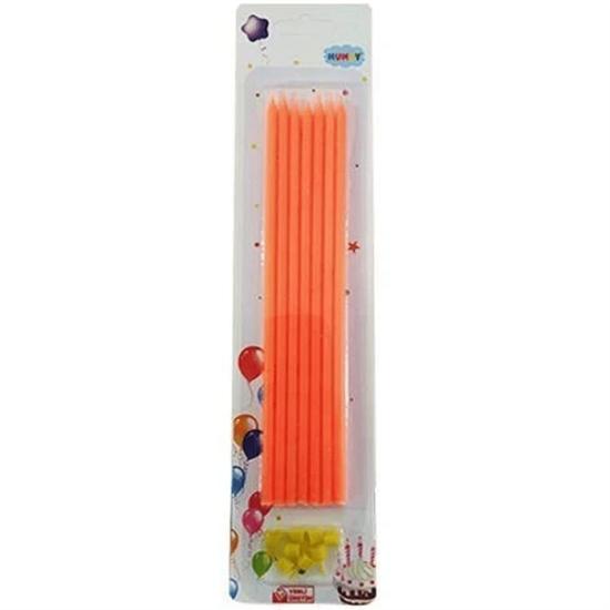 Toptan İnce Uzun Mum Pastel 20 cm 7li