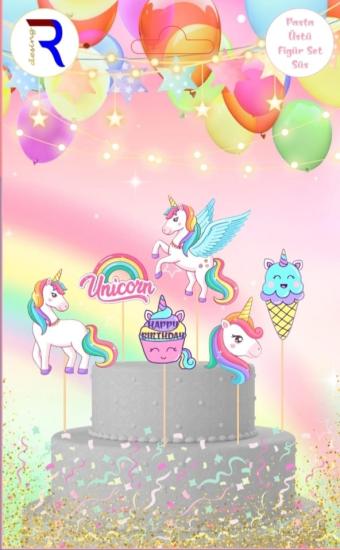 Toptan Pasta Kürdanı Lüks 5li Unicorn