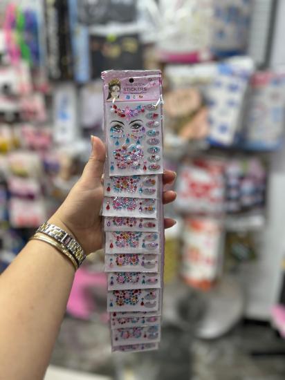 Toptan Yüz Taşı Sticker Renkli