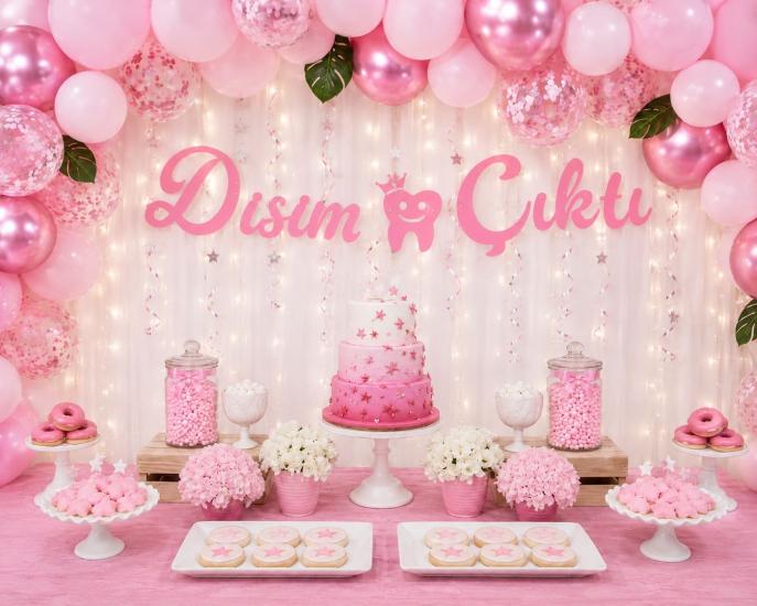 Toptan Dişim Çıktı Pembe Kaligrafi Banner