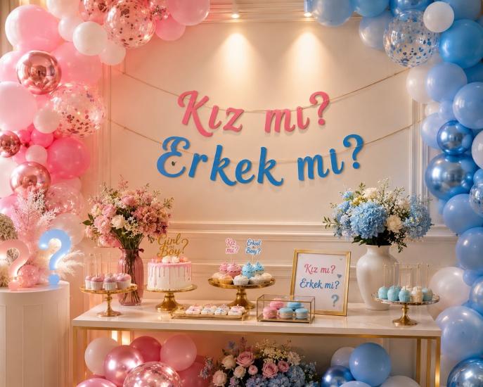 Toptan Cinsiyet Kız mı Erkek mi Kaligrafi Banner