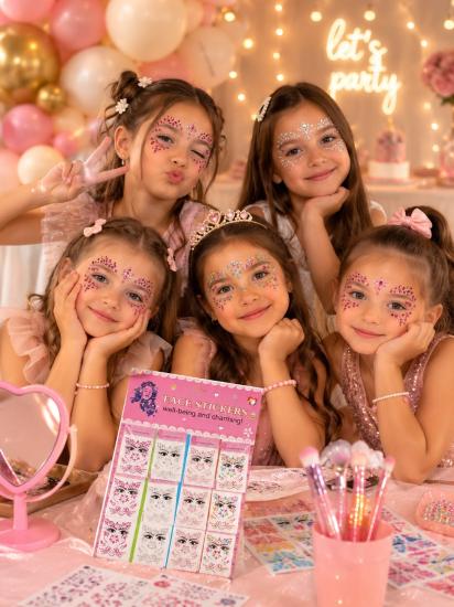 Toptan Yüz Taşı Sticker 12li Kartela