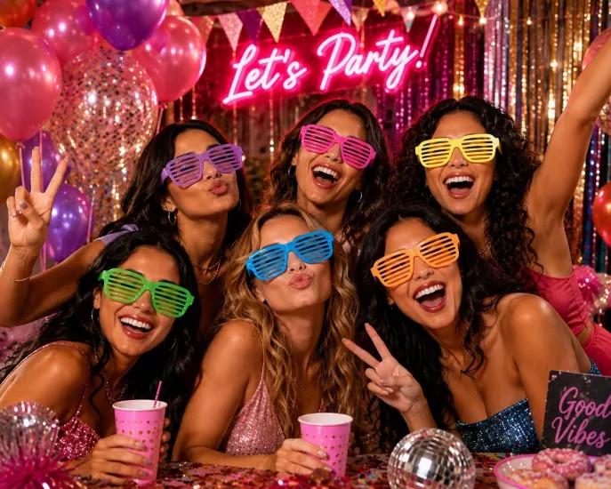 Toptan Panjur Gözlük 6lı Neon