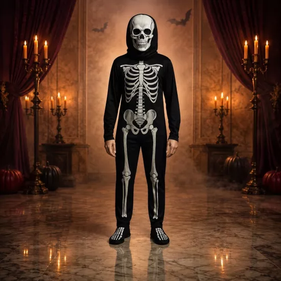 Toptan Halloween İskelet Elbise Takım 80 cm