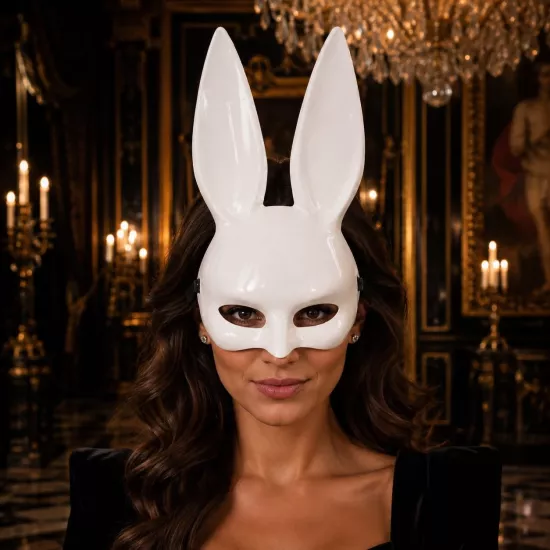 Toptan Halloween Beyaz Tavşan Maske