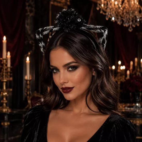Toptan Halloween Siyah Örümcekli Taç