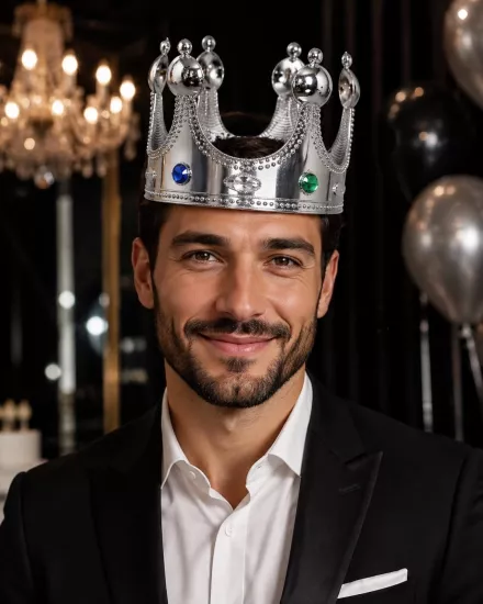 Toptan Halloween Kral Tacı Gümüş