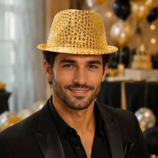 Toptan Halloween Pullu Şapka Gold