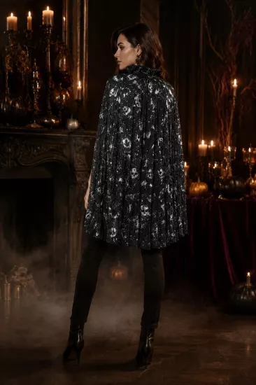 Toptan Halloween Pelerin Gümüş Yetişkin