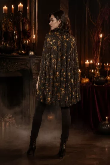 Toptan Halloween Pelerin Gold Yetişkin