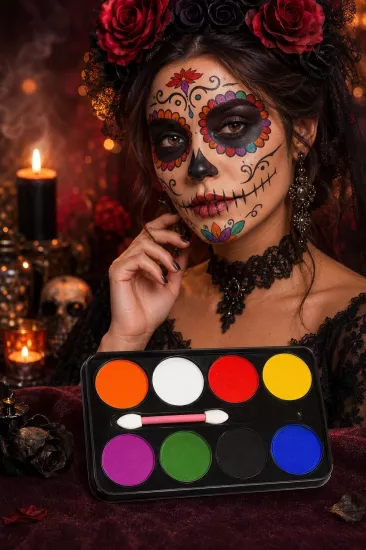 Toptan Halloween Yüz Boyası 8li Palet