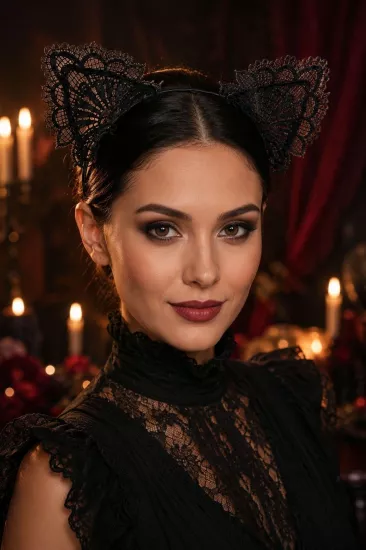 Toptan Halloween Dantel Kulak Taç