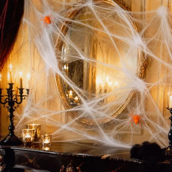 Toptan Halloween Örümcek Ağı Beyaz