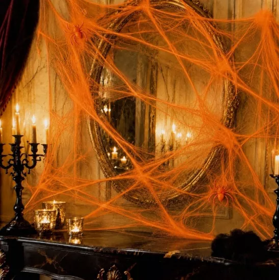 Toptan Halloween Örümcek Ağı Turuncu