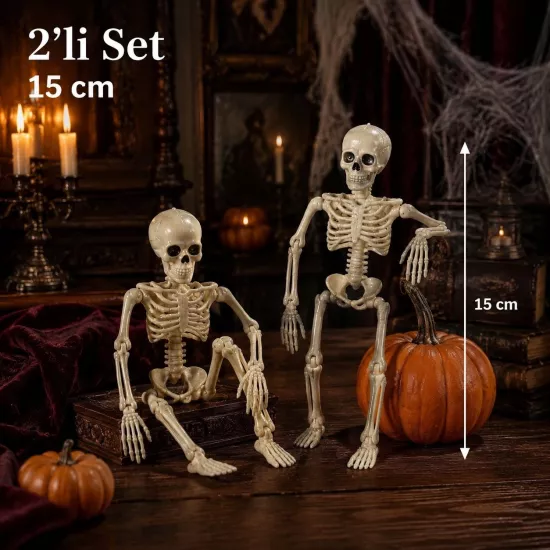 Toptan Halloween 2li İskelet 15 cm