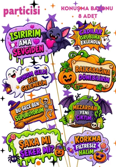 Toptan Konuşma Balonu Halloween 8 adet