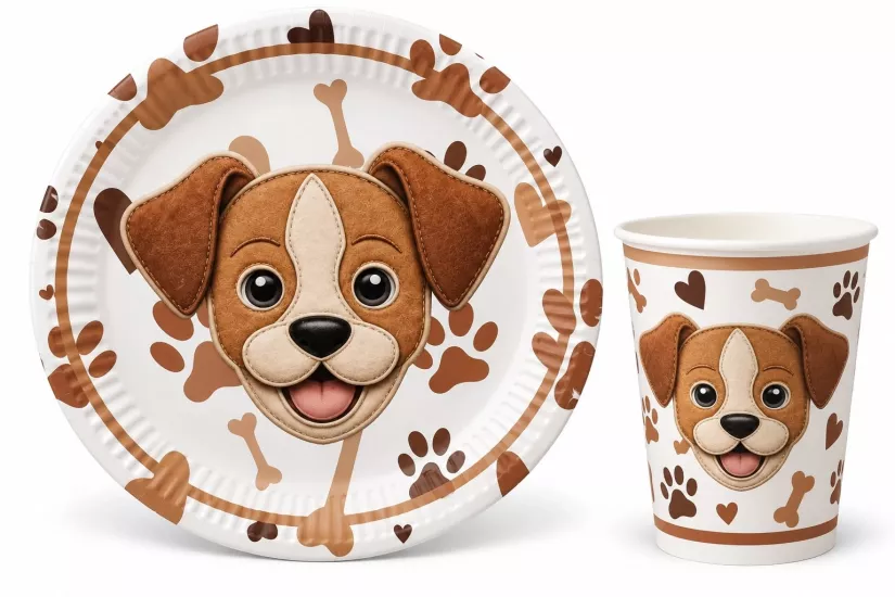 Toptan Köpek Tabak Bardak 8li