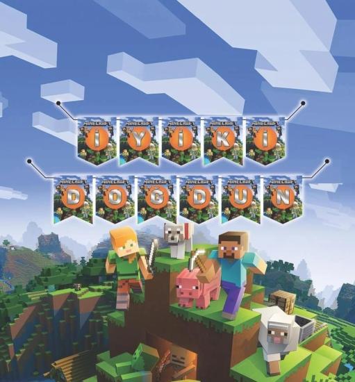 Toptan Minecraft İyiki Doğdun Zarf Banner
