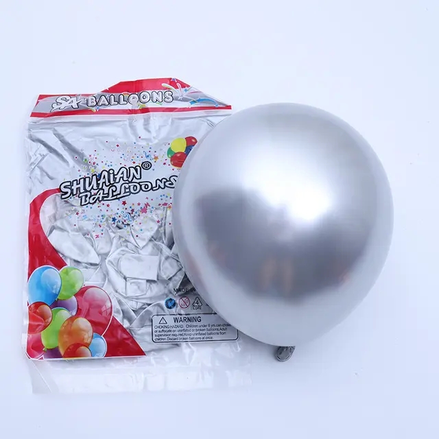 Toptan İthal Krom Balon 50li Gümüş