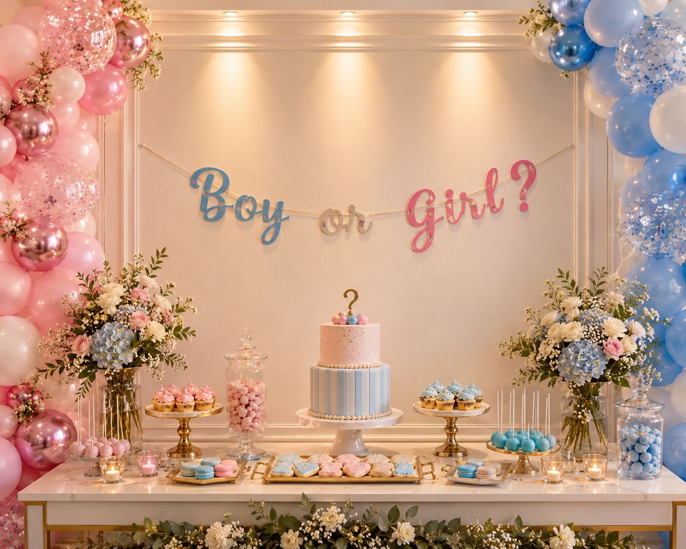 Toptan Cinsiyet Boy or Girl Kaligrafi Banner